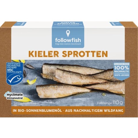 Conserve de peste bio, Sprot afumat in ulei de floarea soarelui ecologic - 110 g, biomag.ro