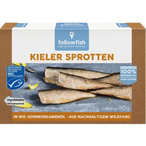 Sprot afumat in ulei de floarea soarelui ecologic - 110 g