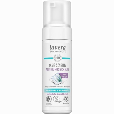 Lavera, Spuma demachianta cu aloe vera bio si ulei de migdale bio sensitiv - 150 ml, biomag.ro
