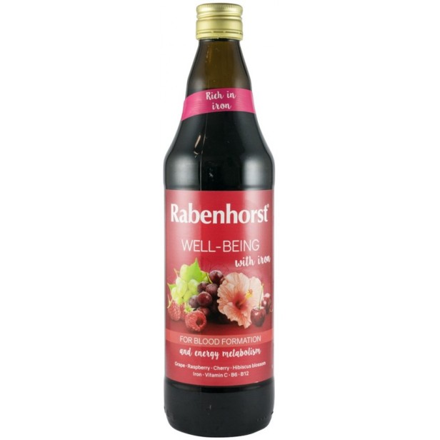 Stare de bine suc din fructe cu flori de hibiscus si fier, 750ml