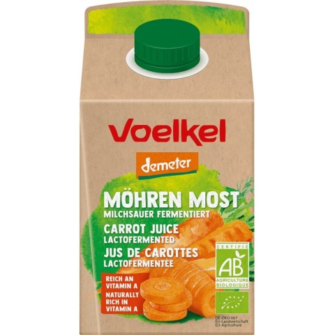Voelkel, Suc bio de morcovi lactofermentat, 0.5 l, biomag.ro