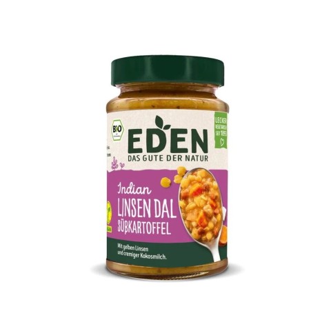 Eden, Mancare din linte bio cu cartofi dulci in stil indian, 400g, biomag.ro