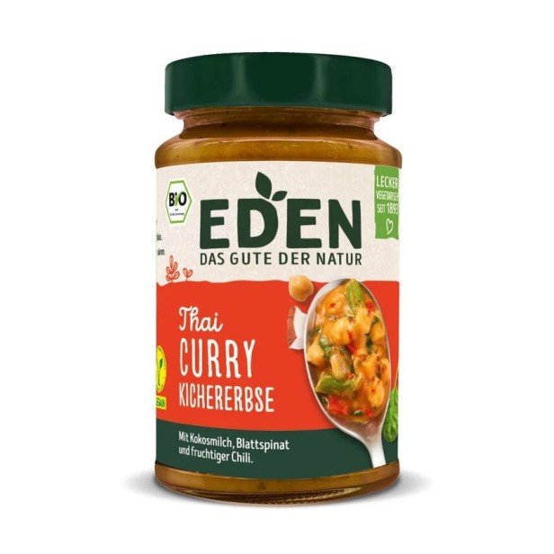 Mancare de naut bio cu curry in stil thailandez, 400g