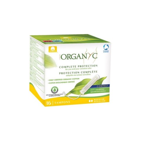 Corman Organyc, Tampoane organyc regular din bumbac organic, cu aplicator 16 buc, biomag.ro