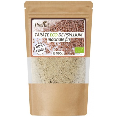 Tarate bio de psyllium macinate fin, 180g
