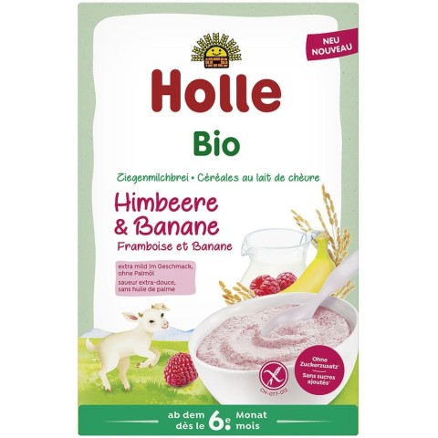Cereale bio copii, Terci bio cu lapte de capra banane si zmeura fara gluten pentru copii 6 luni - 200 g, biomag.ro