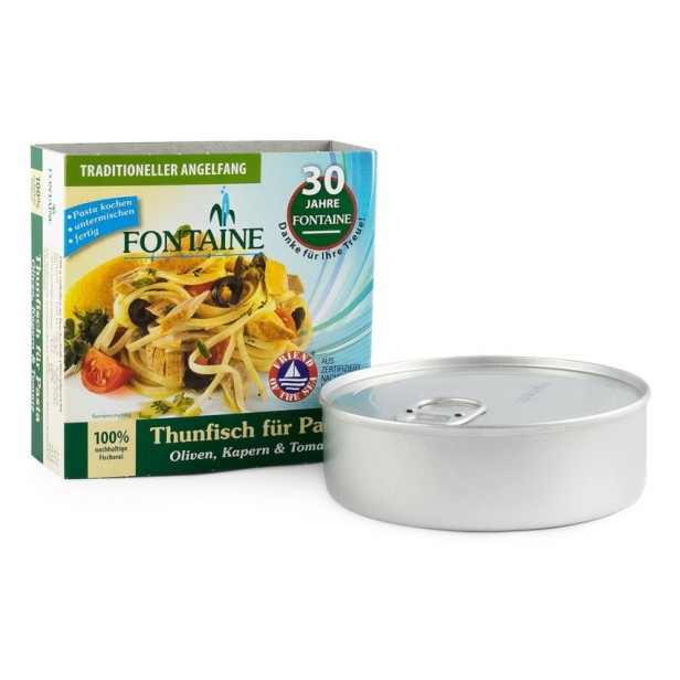 Ton pentru paste, cu masline, capere si rosii, 200g