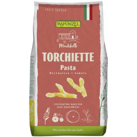 Paste bio din grau, Torchiette semola bio - 500 g, biomag.ro