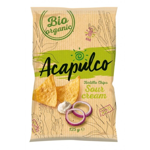 Cadouri, Tortilla chips cu smantana si ceapa - 125 g, biomag.ro
