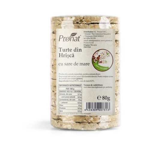Turte din hrisca cu sare de mare, 80g