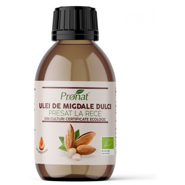 Ulei bio de migdale dulci presat la rece, 100ml