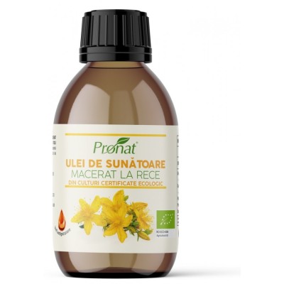 Ulei bio de sunatoare macerat la rece, 100ml