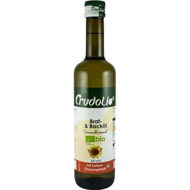 Ulei cu grad oleic ridicat, ideal pentru prajit, 500ml crudolio