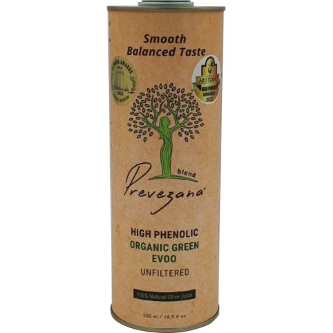 Uleiuri naturale, Ulei de masline cu continut mare de fenoli, bio, nefiltrat, gust echilibrat, 500ml prevezana green olive, biomag.ro