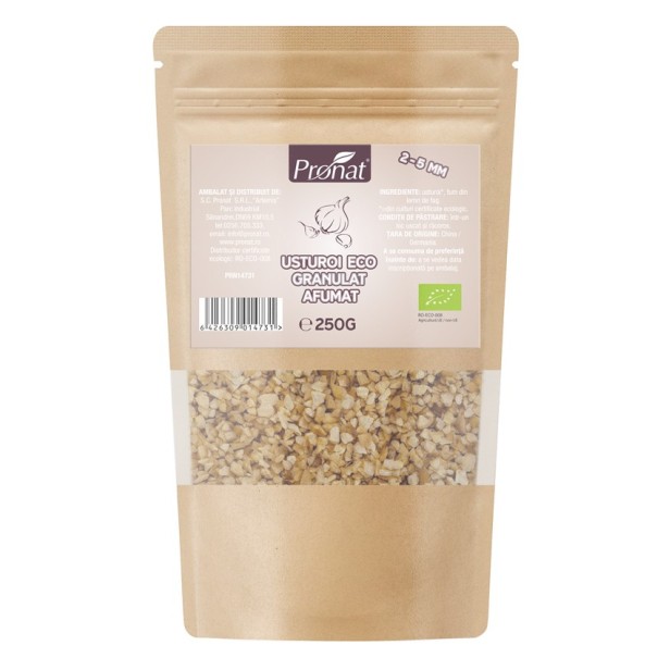 Usturoi bio granulat, afumat, 250g