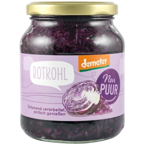 Conserve, pateuri, Varza rosie bio si demeter, 350g nur puur, biomag.ro