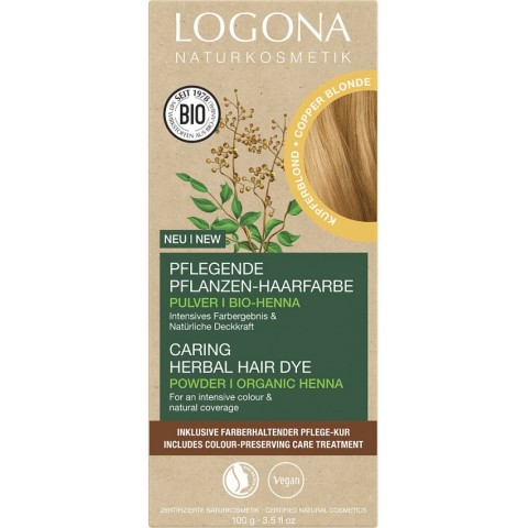 Cosmetice naturale, Vopsea de par pulbere, pe baza de plante, blond cupru, 100g, biomag.ro
