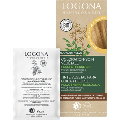 Cosmetice naturale, Vopsea de par pulbere, pe baza de plante, blond cupru, 100g, biomag.ro