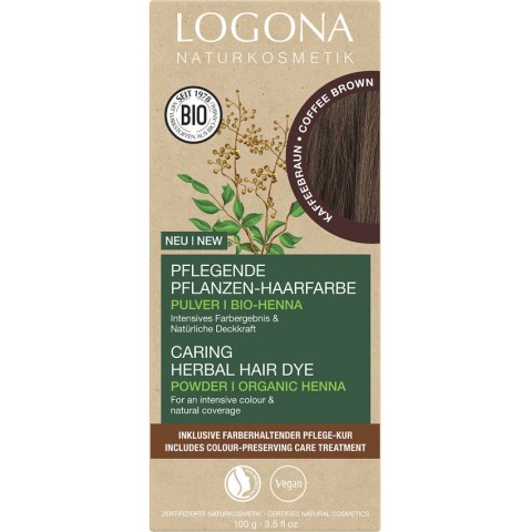 Cosmetice naturale, Vopsea de par pulbere, pe baza de plante, castaniu cafea, 100g, biomag.ro