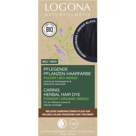 Cosmetice naturale, Vopsea de par pulbere, pe baza de plante, negru indigo, 100g, biomag.ro