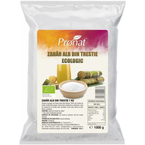 Zahar alb bio din trestie, 1kg