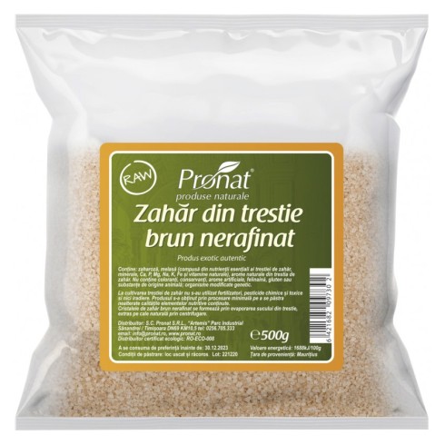 Zahar brun din trestie nerafinat, raw, 500g
