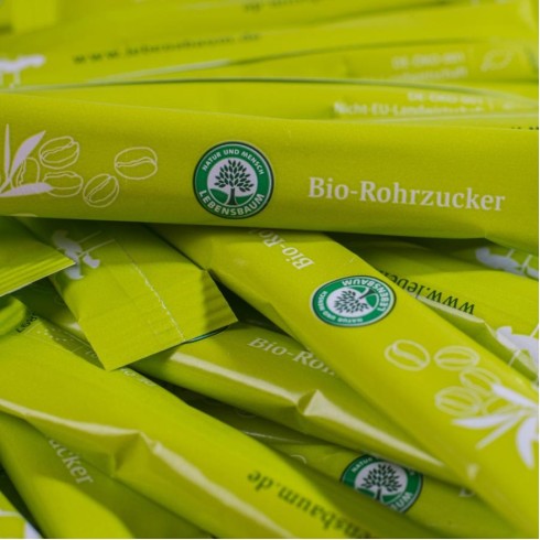 Zahar brut din trestie de zahar bio pliculete 100x5g - 500 g