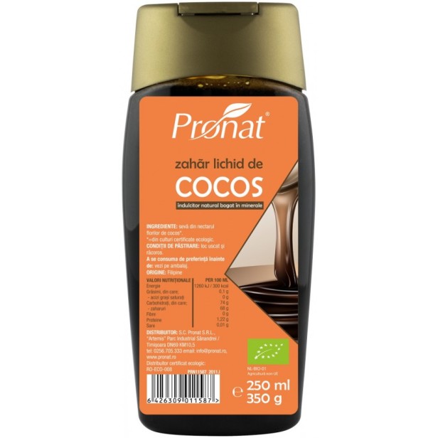 Zahar sirop de cocos, bio, 250ml / 350g