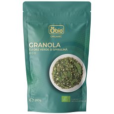 Granola cu orz verde si spirulina bio 200g Obio