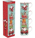 Set 4 cani de portelan 0,275l santa`s friends,