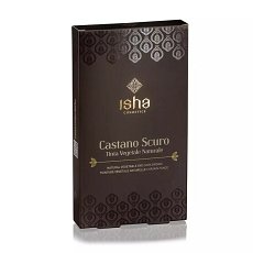 Vopsea de par naturala castaniu - inchis 100g Isha