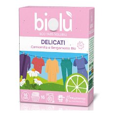 Tablete pentru masina de spalat rufe delicate cu musetel si bergamota ecologice 16 bucati 38g Biolu