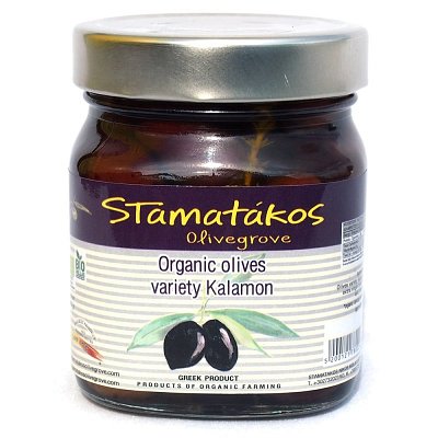 Masline kalamata cu continut redus de sare, bio, 290g, Stamatakos Olivegrove