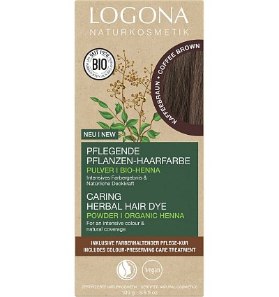 Bio Vopsea de par maro cafea 100gr, pe baza de henna