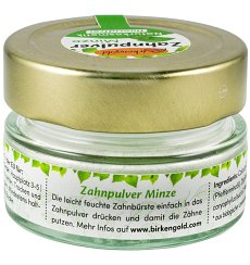 Pulbere dentara cu menta si xylitol, 30gr, borcan