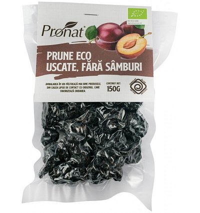Prune bio uscate, fara samburi, 150g