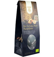 Nuci braziliene glazurate cu ciocolata neagra, bio, 100 g