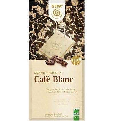 Ciocolata alba cu cafea cafe blanc, bio 100g