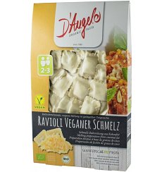RAVIOLI BIO CU BRANZA FONDANTA VEGANA, 250 G D\\\'ANGELO PASTA