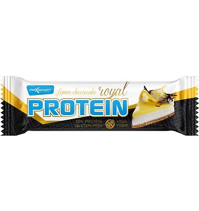 Baton proteic in invelis alb cu aroma de lamaie, 60g max sport