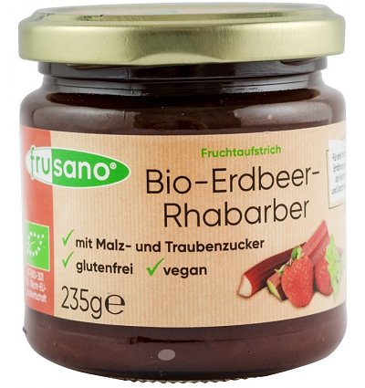 Gem bio de capsuni si rubarba, 235g frusano