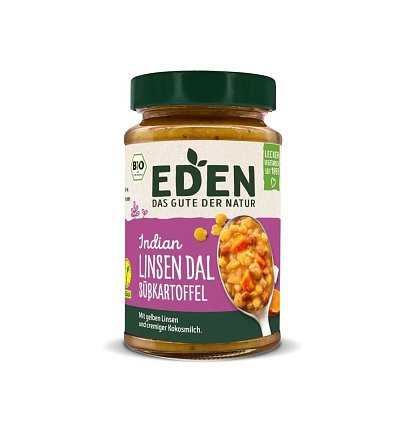 Mancare din linte bio cu cartofi dulci in stil indian, 400g