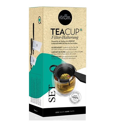 Teacup set, 60 de filtre naturfine pentru ceai + suport de prindere, riensch&