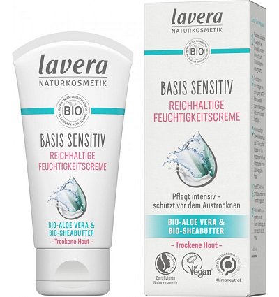 Crema hidratanta bio basis sensitiv cu aloe vera si unt de shea, 50ml