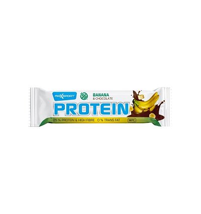 Baton proteic cu banane si ciocolata, 50g max sport