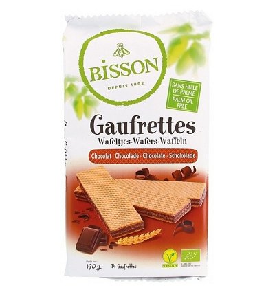 Napolitane bio cu ciocolata, 190g bisson