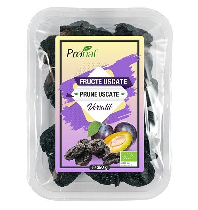 Prune bio uscate, fara samburi, 250g