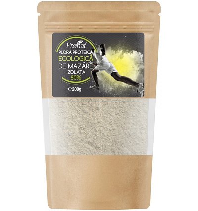 Pudra proteica bio de mazare, izolata, 200g