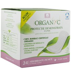 Absorbante zilnice subtiri din bumbac organic ambalate individual 24 buc