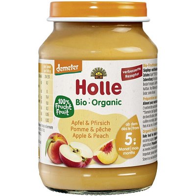 Piure bio de mere si piersici pentru copii 5 luni - 190 g